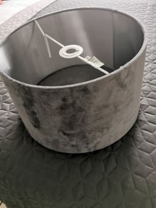 Grey velvet lamp shade