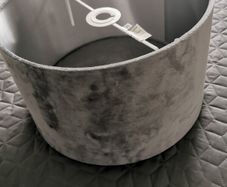 Grey velvet lamp shade