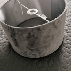 Grey velvet lamp shade