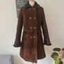 Vintage 1960s-70s Julian Vard chocolate brown sheepskin ladies coat Made in Ireland M L Image 2