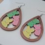 Waterdrop Laser Cut Bunny Cluster Easter Egg Earrings Image 10