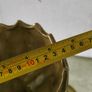 Stunning Vtg Olive Green Glaze Porcelain -Koi Fish Shell Pedestal Bon Bon Dish Image 3