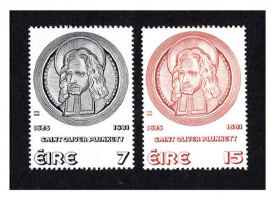 1975 Ireland Canonisation of Blessed Oliver Plunkett Commemorative Stamps Mint Never Hinged (MNH)