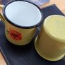 Two Beautiful Bassano Due Leoni Enameled Metal Vintage Mugs Image 5