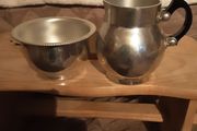 irish aluminum, Tea pot sugar and cream jug