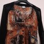 Legatte Jeans Vintage Y2K Grunge Brown Black Abstract Sheer Mesh Flared Sleeve Button Up Shirt Top 14UK/42EU Image 5