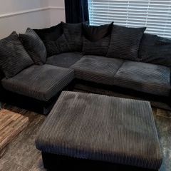 Right side L shaped couch with foot stool.