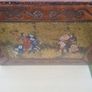 Vintage large leather painting of a medieval knights duel Image 4