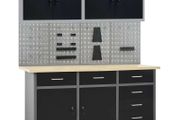 Workbench with Four Wall Panels and Two Cabinets