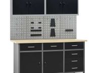 main image for ad Workbench with Four Wall Panels and Two Cabinets