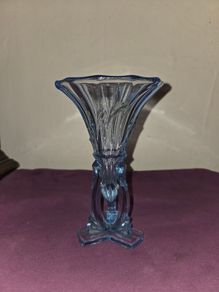 1930's "Rocket" blue glass vase