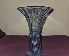 1930's "Rocket" blue glass vase