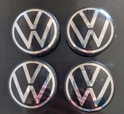 4 x Volkswagen 65mm Centre Caps (New Logo) FREE Delivery