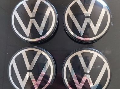 4 x Volkswagen 65mm Centre Caps (New Logo) FREE Delivery
