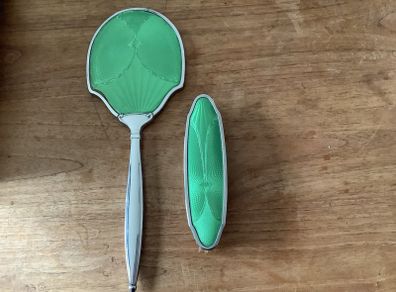 Mirror and brush set, vintage