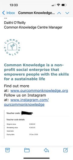 Holiday or attend course - Our Common Knowledge- Harrison Gardner voucher