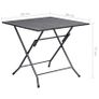 3 Piece Garden Dining Set Steel Anthracite Image 7