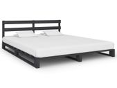 Pallet Bed Frame Grey Solid Pine Wood 200x200 cm