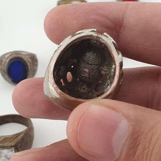 15 Vintage Rings Mixed Lot  Antique Brass Collectible Jewelry