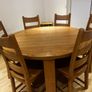 solid oak dining table and 6 chairs Image 2