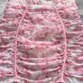 Oh Polly UK12 Pink Floral Ruched Mini Skirt Y2K Bodycon Mesh Image 5