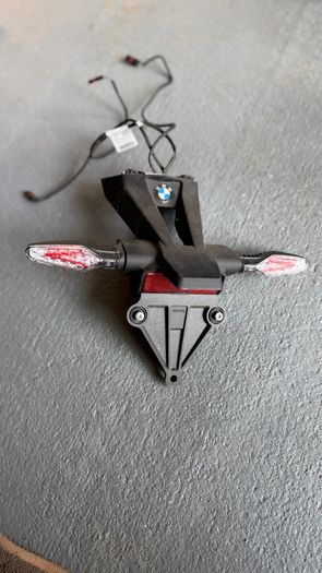 BMW S1000RR. Genuine License Plate Bracket/LED indicators.