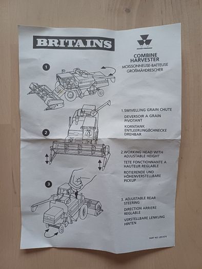 Britains Massey Ferguson Combine Harvester Farm Model Boxed MINT