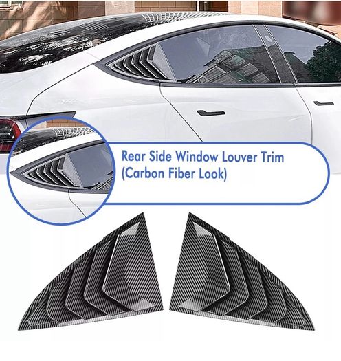 Tesla Model 3 Rear Side Window Cover Louver Sport Style 2017-2026 Accessories
