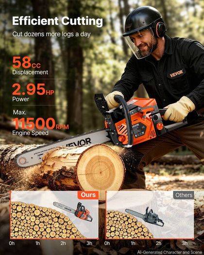 58cc Petrol Chainsaw with 20in Bar