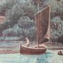 Vintage Mid-Century "Aug. Ahrend Bremen" Structured Landscape Print Image 3