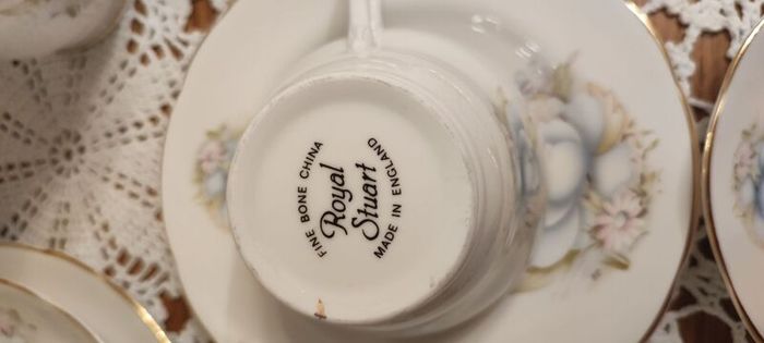 21 pcs Very pretty Vintage Royal Stuart Teaset Pale blue and pink flowers