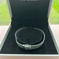 Pandora Reflexion Mesh Bracelet-Oxidised 17cm
