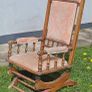 Antique Rocking Chair (c 1900's) - solid wood Image 4