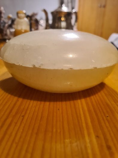 White Onyx Circular Trinket Box.