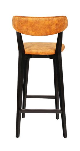 Ember Pulse Bar Stool  Black Beech Frame with Orange Chenille