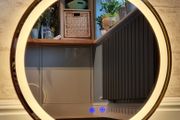 LED Bathroom Mirror 60cm Round Gold Frame