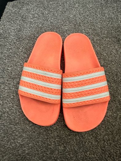 Orange Adidas Sliders