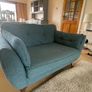 French Connection DFS Zinc Sofa Suite in Teal - 4 seater, 3 seater & Cuddler Image 9