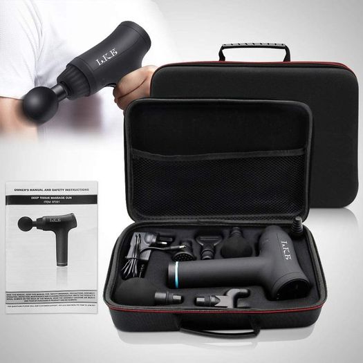 Massage Gun,Hand-Held Percussion Muscle Massage Device for Deep Tissue Relaxation Massage LCD Display 30 Speeds Optional Modes with 6 Replaceable Massage Heads