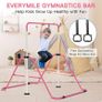 Gymnastics Bars With Self-Inflating Mat,50mm Thick Inflatable Pad No Air Pump Needed Gymnastics Equipment for Home,Adjustable Height Folding Horizontal Bar with Rings Image 6