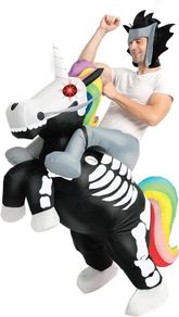 Creations inflatable Halloween Costume Ride A Skeleton Unicorn Ride On Inflatable Costume - Adult Unisex One Size (FREE SHIPPING)