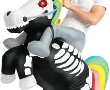 Creations inflatable Halloween Costume Ride A Skeleton Unicorn Ride On Inflatable Costume - Adult Unisex One Size (FREE SHIPPING)