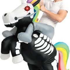 Creations inflatable Halloween Costume Ride A Skeleton Unicorn Ride On Inflatable Costume - Adult Unisex One Size (FREE SHIPPING)