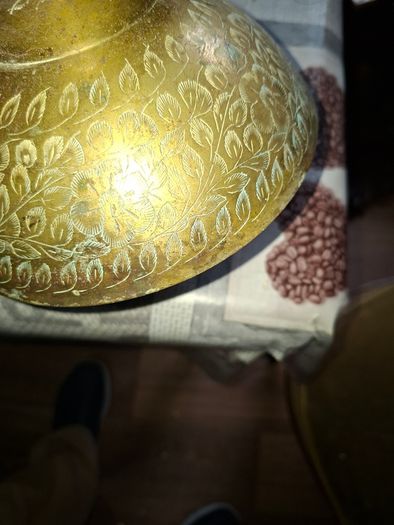 Antique Solid Brass Raised Pedestal, Holy Water Offering Bowl, Postage Available or Collection,