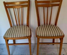 Mid-century pair of czechoslovakia beech chairs