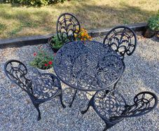 Vintage cast aluminium table and chairs