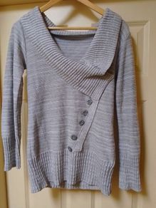Grey Cowl Neck Jumper.Size 12.