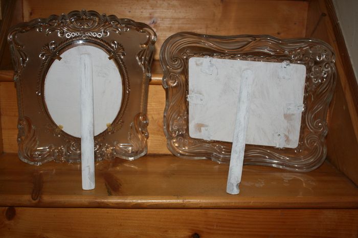 Vintage Mikasa crystal clear , frosted glass frames or trays