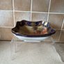 Antique 1920's Handpainted Desert scene with Colbalt blue edging & 24ct gold gilding Image 2