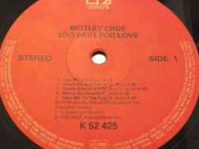 MOTLEY CREW Too fast for live original 1984 release vinyl record in vg+ to nm condition